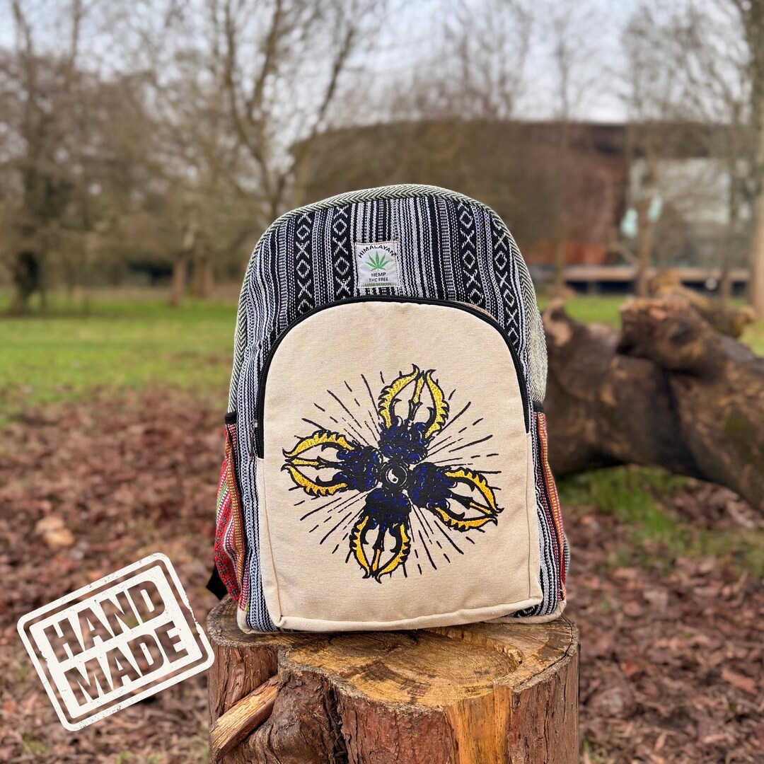 Himalaya Mochila Canvas Handmade Boho Hemp Backpack For