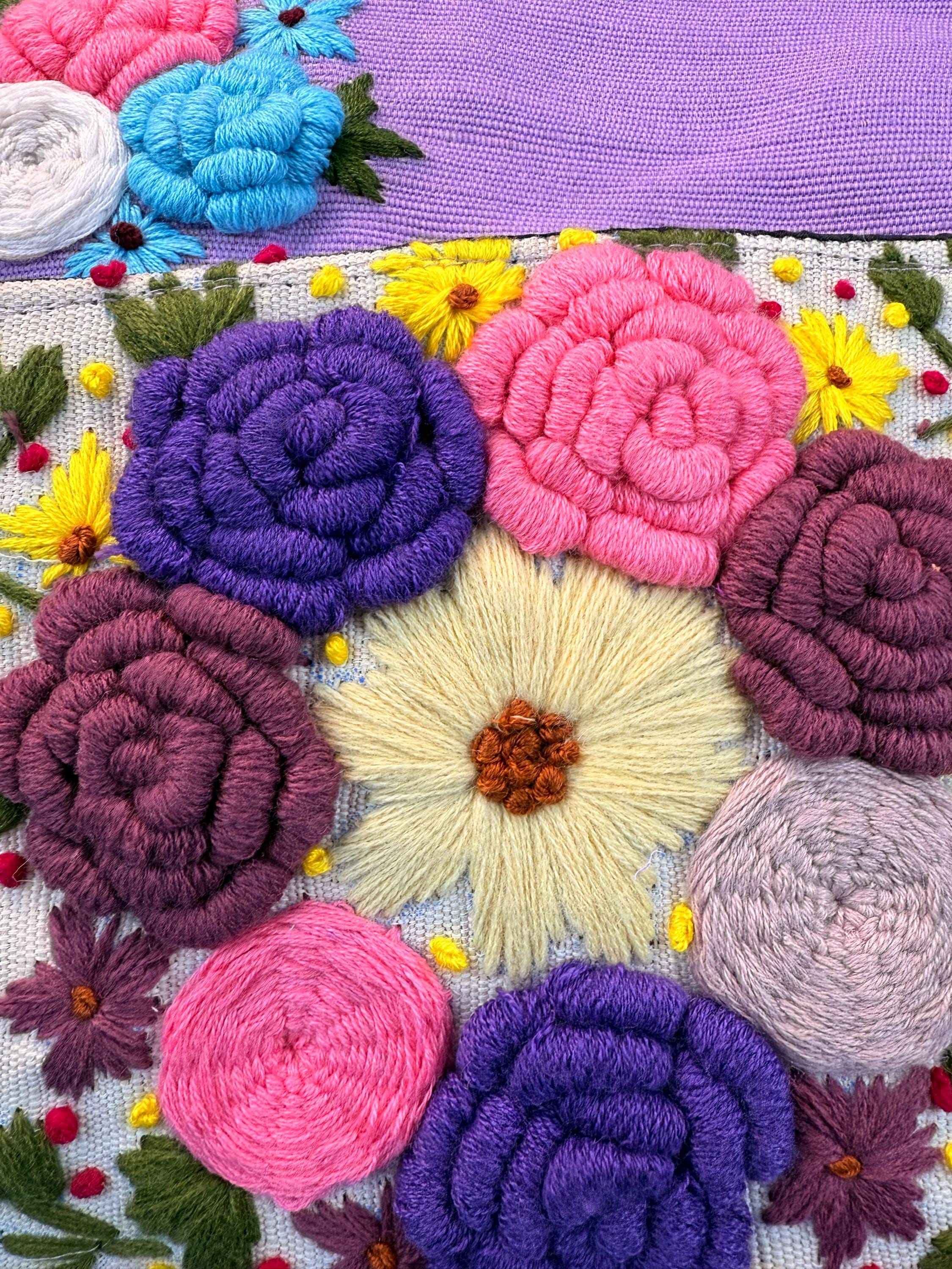 Handmade Embroidered Floral Backpack: Boho Travel Rucksack 