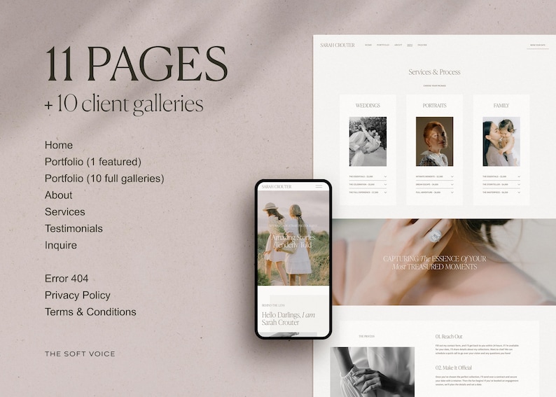 Photographer Squarespace Template: Portfolio Website Design (21 Pages) image 3