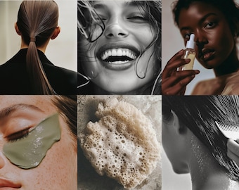 100 Vintage Beauty Stock Images: AI-Crafted Skincare Photos (Digital Download)