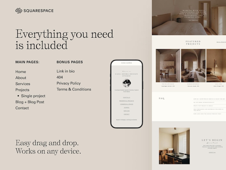 Modern Squarespace Portfolio Website Template: Architects & Designers Minimalist 7.1 Theme image 4
