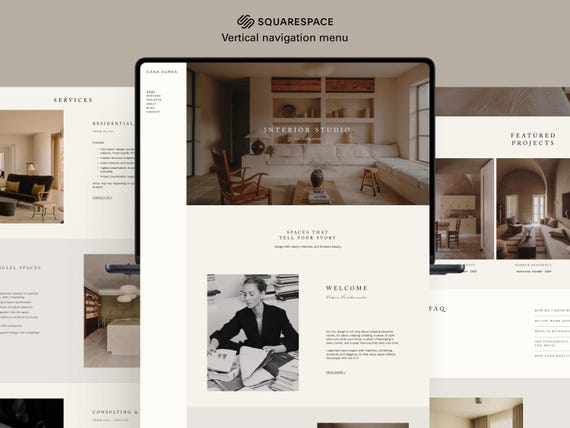 Modern Squarespace Portfolio Website Template: Architects & Designers Minimalist 7.1 Theme