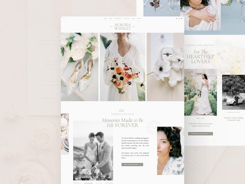 Elegant Showit Website Template: Photography & Wedding Planner Portfolio image 1