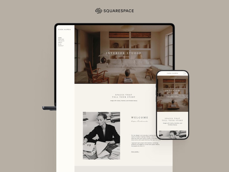 Modern Squarespace Portfolio Website Template: Architects & Designers Minimalist 7.1 Theme image 3