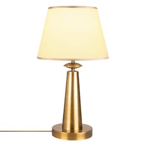 Retro Gold Table Lamp with Fabric Shade: Scandinavian Design