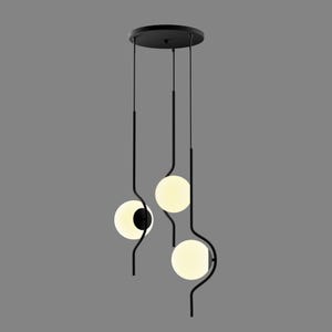 Custom Multi Pendant Light, Opal Globe  Glass Shade, Stairwell Pendant Lighting, Modern Pendant Light, Custom Chandelier for Staircase