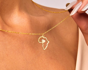 925 kt zilveren kaart Afrika ketting, Afrikaanse hanger sieraden, etnische bedel hanger, 925 kt Afrika ketting voor vrouwen, cultureel cadeau-idee
