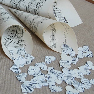 150 Wedding Petal Toss Cones / Vintage Sheet Music Cones image 4