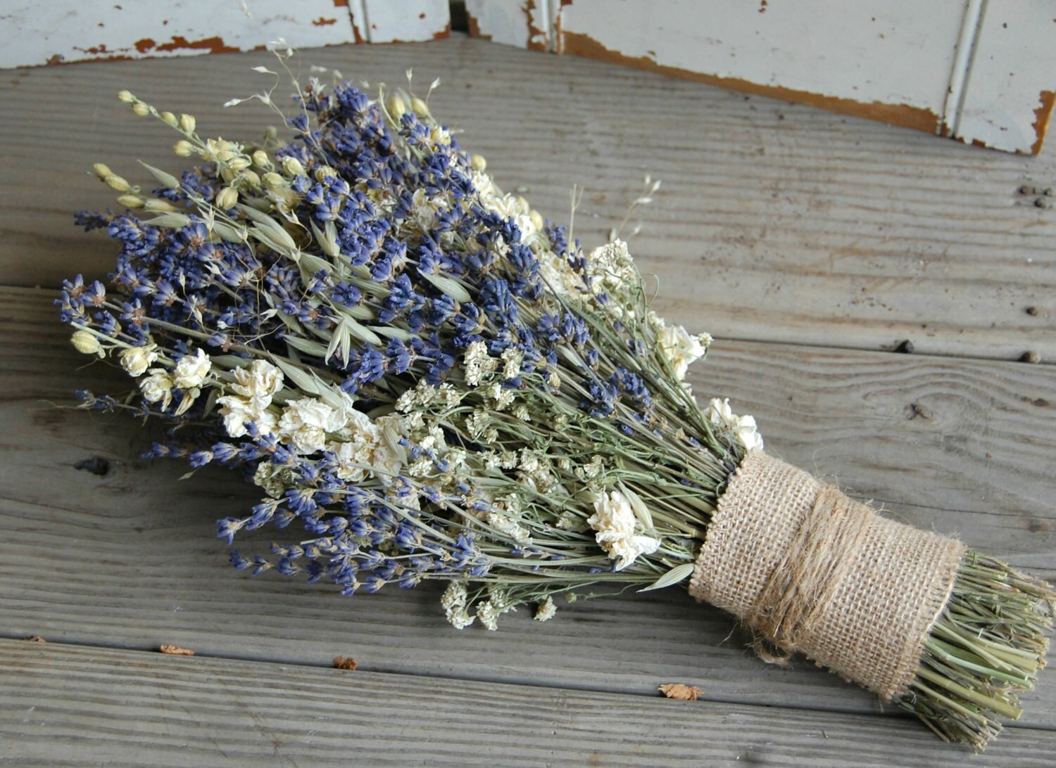 Lavender Dried Flower Bridal Bouquet / Wedding flowers Etsy