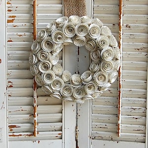 Book Page Wreath / Literary Gift / Paper Rose Wreath / Book Lover Gift / Book Club image 3