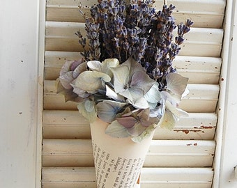 Dried French Lavender In Vintage French Book  Cone / Dried Lavender Arrangement