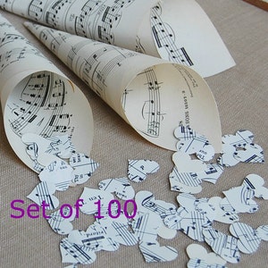 150 Wedding Petal Toss Cones / Vintage Sheet Music Cones image 2