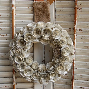 Book Page Wreath / Literary Gift / Paper Rose Wreath / Book Lover Gift / Book Club image 4