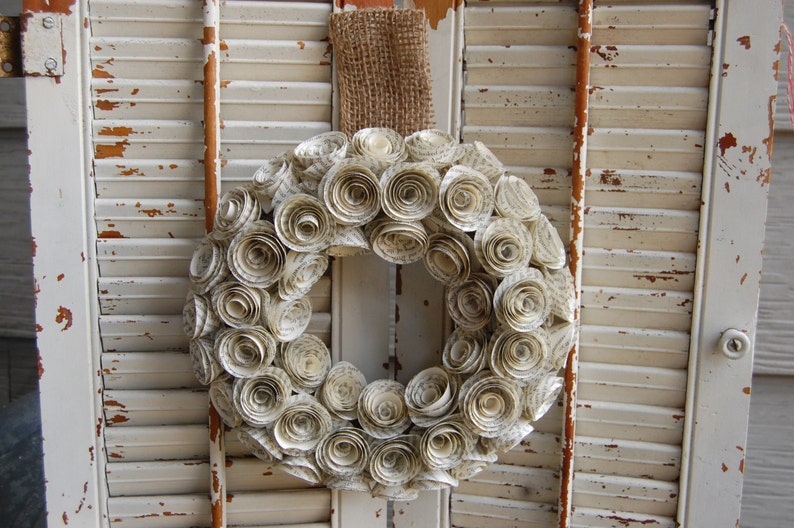 Book Page Wreath / Literary Gift / Paper Rose Wreath / Book Lover Gift / Book Club image 4