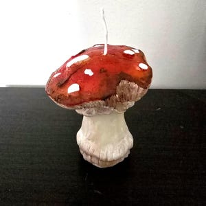 toadstool mushroom scented candle cottagecore premium soy wax blend gift