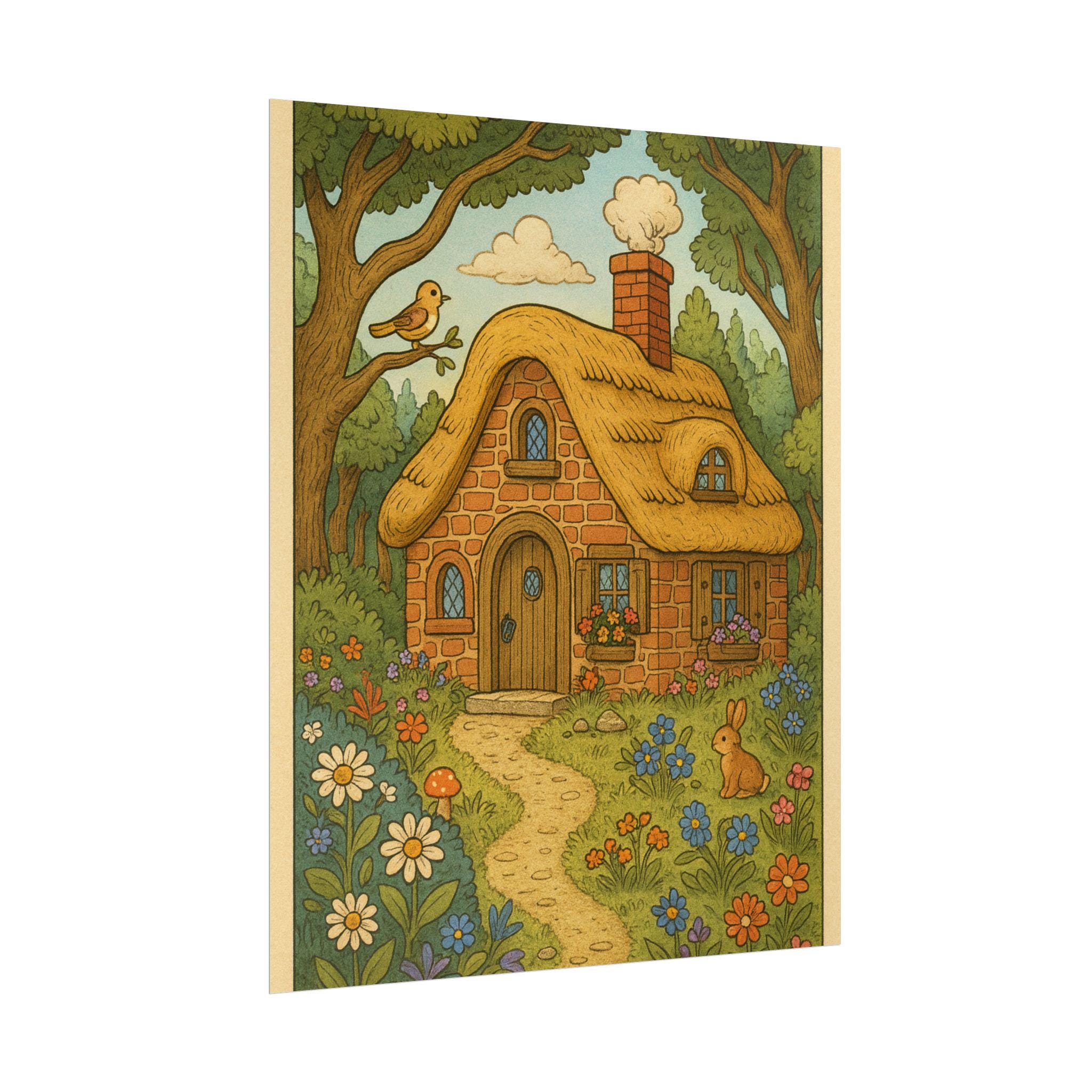 Kids Bedroom Wall Art Fairytale Cottage Rolled Poster - Etsy