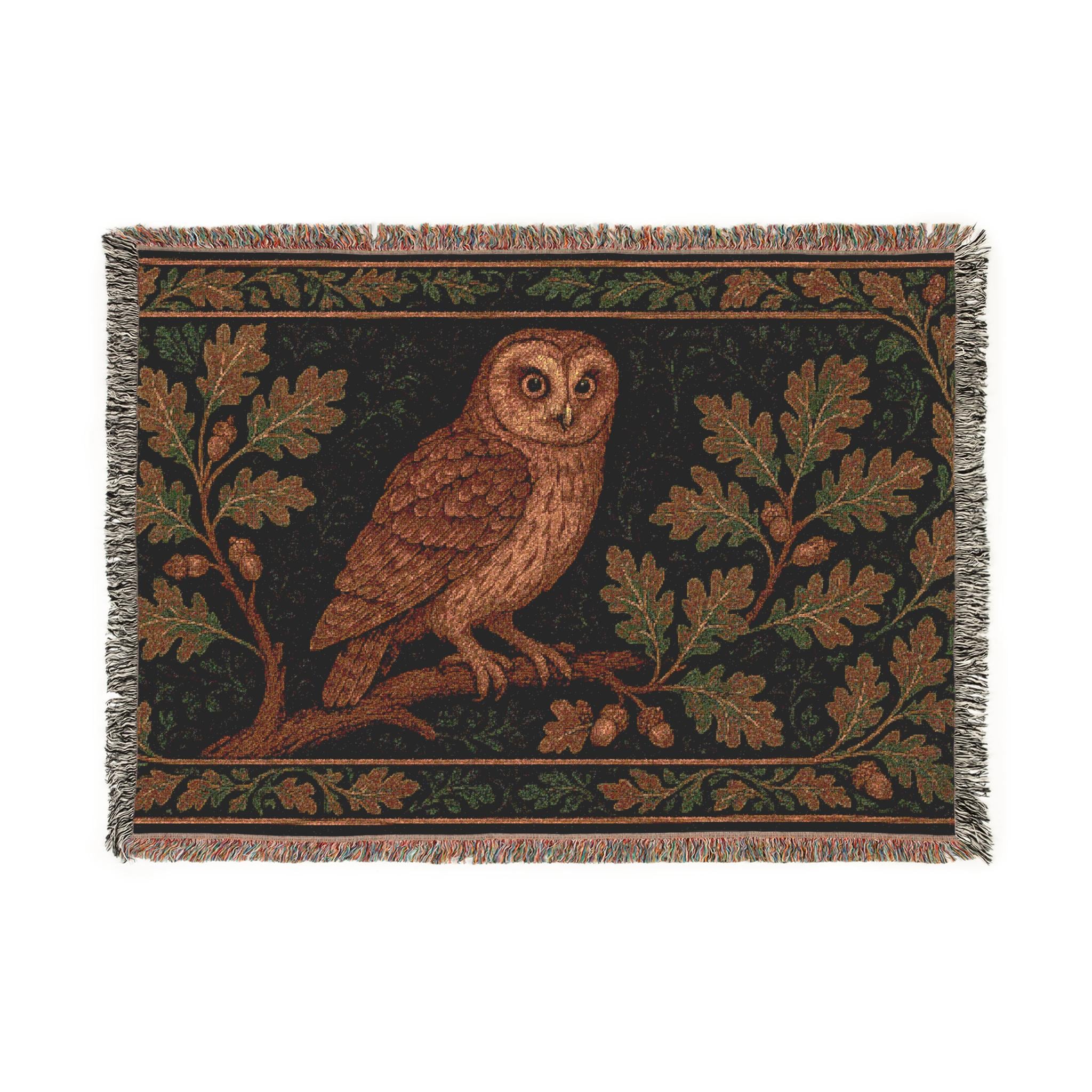 Cozy Owl Woven Blanket - Perfect for Home D&eacute;cor, Gifts, Fall Cozy Nights, Wildlife Lovers, Wa
