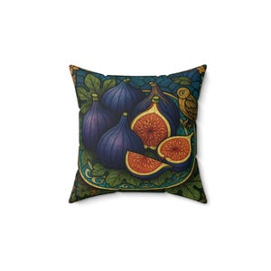 Square Pillow, Fig, William Morris inspired, Home Decor, Throw Pillow, Cushion Cover, Botanical Gift, Designer Art Pillow