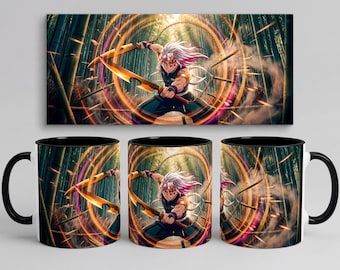 Demon Slayer Mug | Custom Name & Colors | Anime Mug | Tengen Uzui Coffee Cup | Personalized Kimetsu No Yaiba Gift | Anime Mug