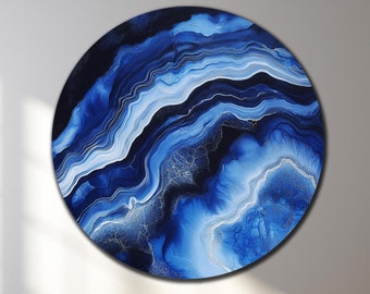 Blue Tempered Glass Wall Art, Abstract Glass Print, Modern Wall Decor, Luxury Glass Art, Vivid Colors, Large Glass Wall Art, Christmas Gifts