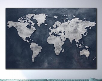 World Map Tempered Glass Wall Art, Map Glass Printing, World Map Glass Decor, Custom Glass Art, Large Glass Wall Art, Christmas Gifts