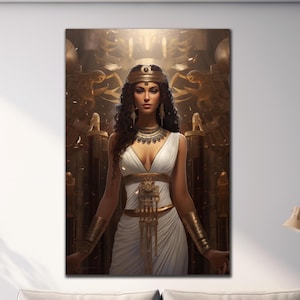 Cleopatra Wall Art, Cleopatra Tempered Glass, Egyptian Queen, Egypt Wall Art, Extra Large Wall Art, Glass Printing, Housewarming Gifts