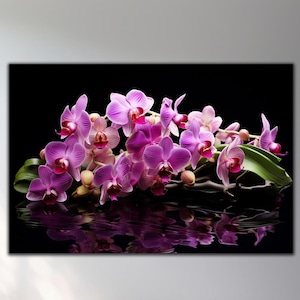 Orchid Tempered Glass Wall Art, Orchid Glass Wall Decor, Floral Wall Decor,Flower Wall Art,Extra Large Wall Art,Vivid Colors,Christmas Gifts