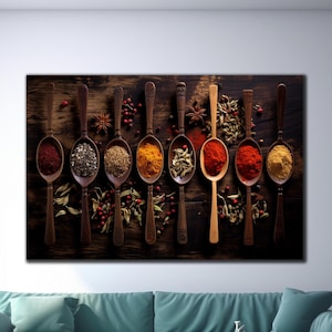 Spices Wall Art, Spice Tempered Glass, Kitchen Wall Decor, Glass Printing, Custom Glass Art, Large Glass Wall Art, Housewarming Gifts