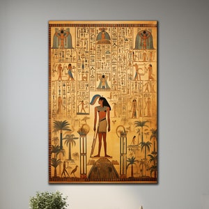 Egyptian Wall Art, Ancient Egypt Wall Decor, Hieroglyphs Wall Decor, Egypt Symbols, Tempered Glass, Large Glass Wall Art, Wall Hangings