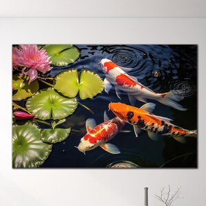Koi Fish Tempered Glass Wall Art, Japanese Koi Fish Glass Wall Art, Koi Fish Glass Print, Animal Wall Decor, Extra Large Wall Art,Home Decor