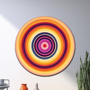 Colorful Tempered Glass Wall Art, Round Glass Wall Decor, Colorful Round Glass Printing, Extra Large Wall Art, Vivid Colors, Christmas Gifts