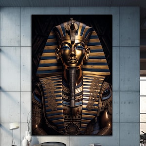 Tutankhamun Wall Art, King Tutankhamun Tempered Glass, Egypt Pharaoh Wall Art, Extra Large Wall Art, Glass Printing, Wall Hangings