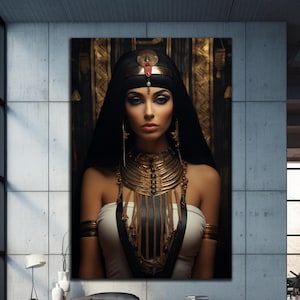 Cleopatra Wall Decor, Cleopatra Tempered Glass, Egyptian Queen, Egypt Wall Art, Extra Large Wall Art, Glass Printing, Wall Hangings