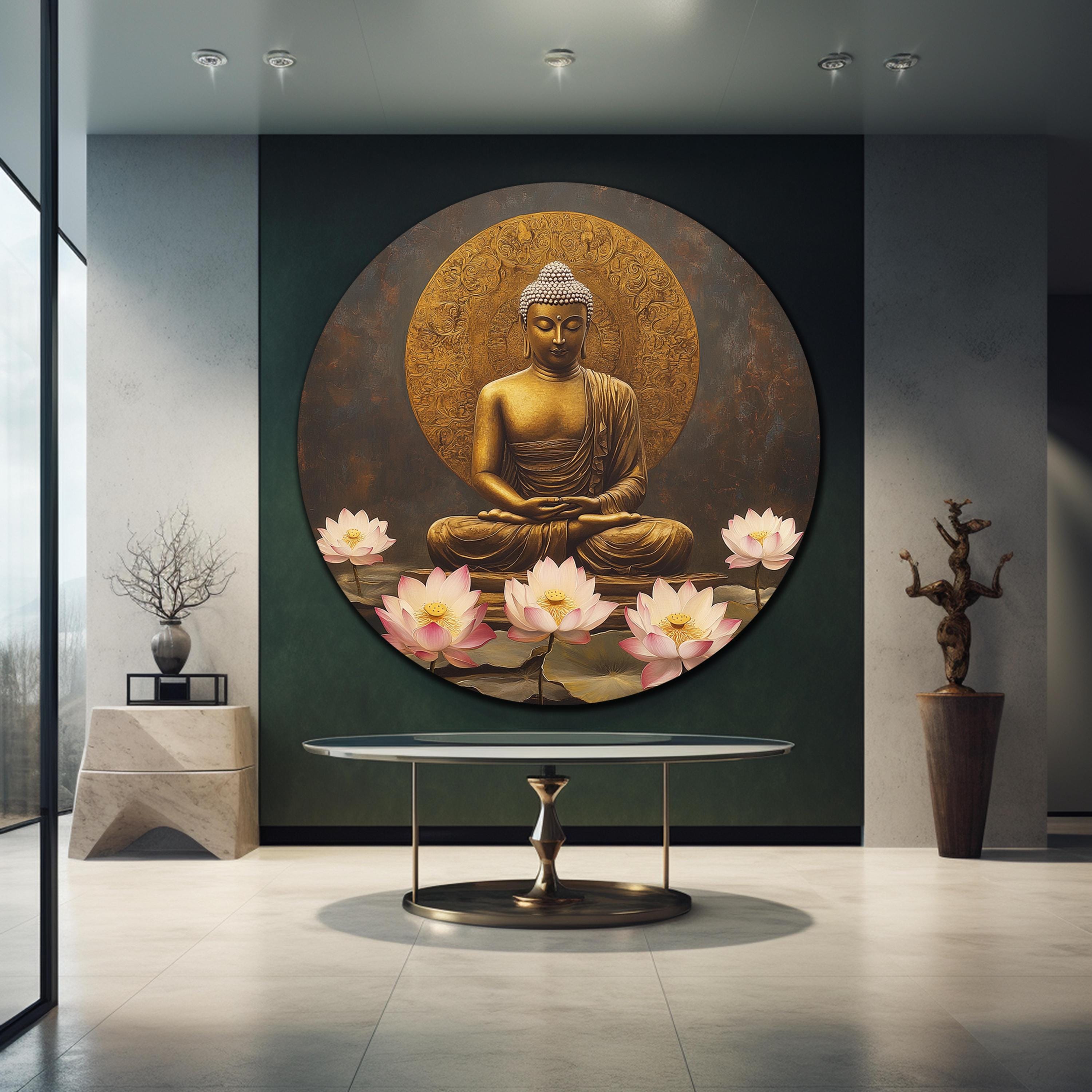 Lord Buddha Tempered Glass Wall Art,buddha Glass Print,hindu Wall Decor ...