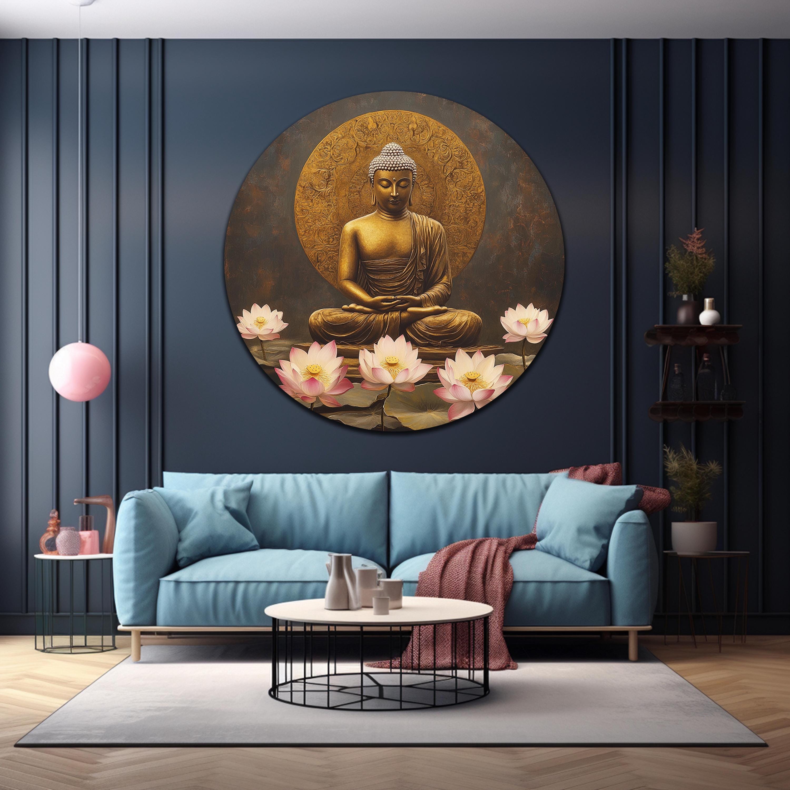 Lord Buddha Tempered Glass Wall Art,buddha Glass Print,hindu Wall Decor ...