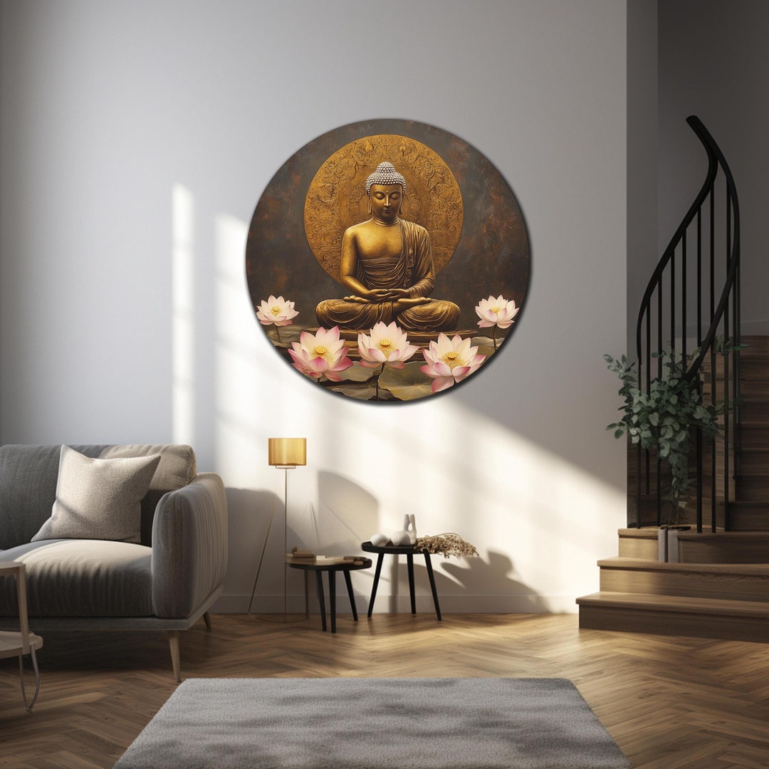 Lord Buddha Tempered Glass Wall Art,buddha Glass Print,hindu Wall Decor ...