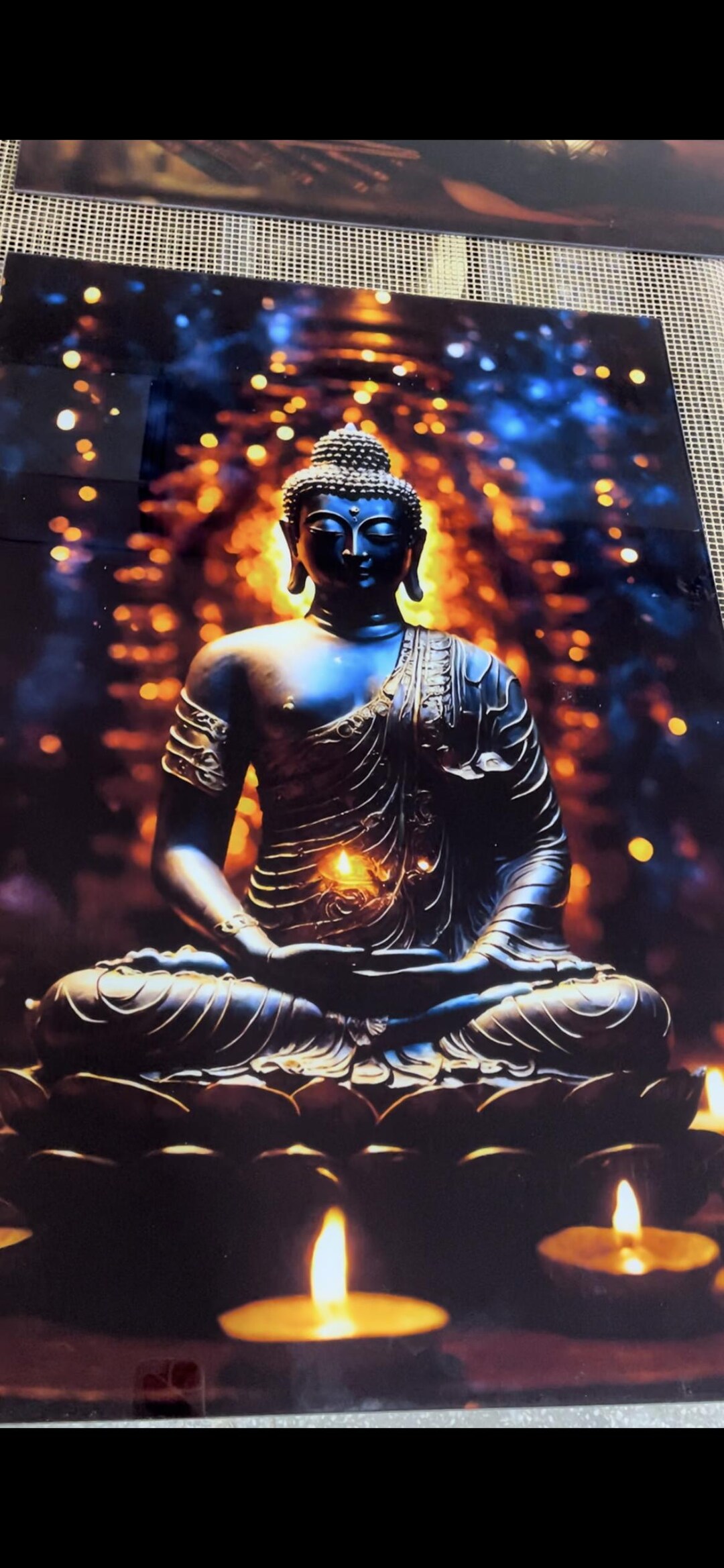 Buddha Tempered Glass Wall Art, Meditation Buddha Glass Wall Decor ...
