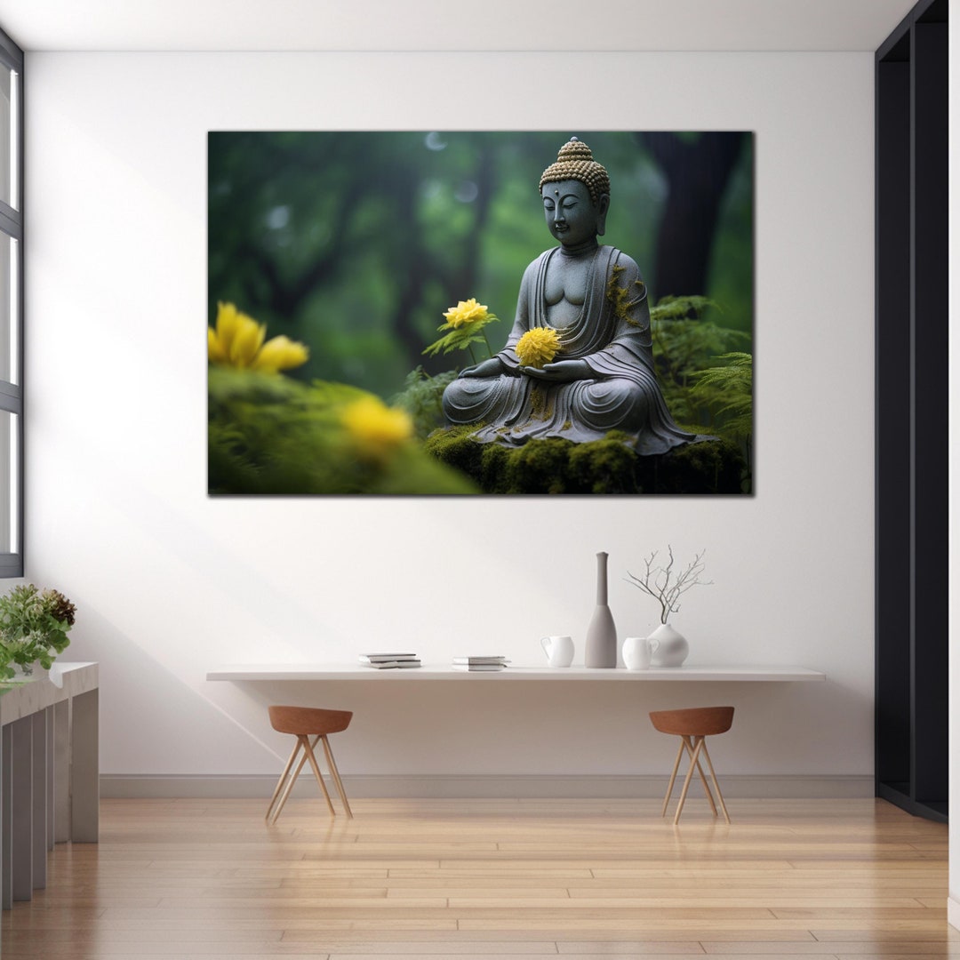 Buddha Tempered Glass Wall Art, Buddha Wall Decor, Lord Buddha Glass ...