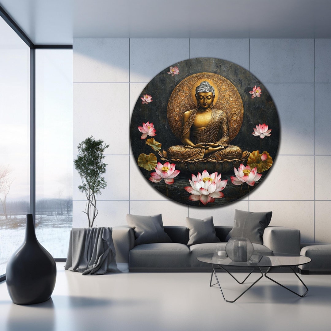 Lord Buddha Tempered Glass Wall Art,buddha Glass Print,hindu Wall Art ...