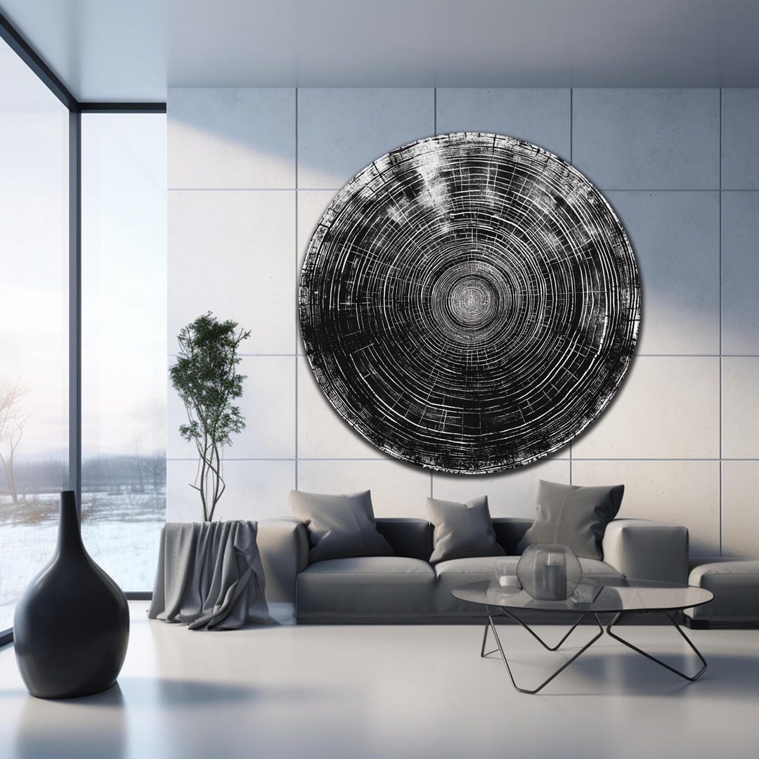 Tree Trunk Tempered Glass, Tree Rings Glass Decor, Tree Rings Pattern ...