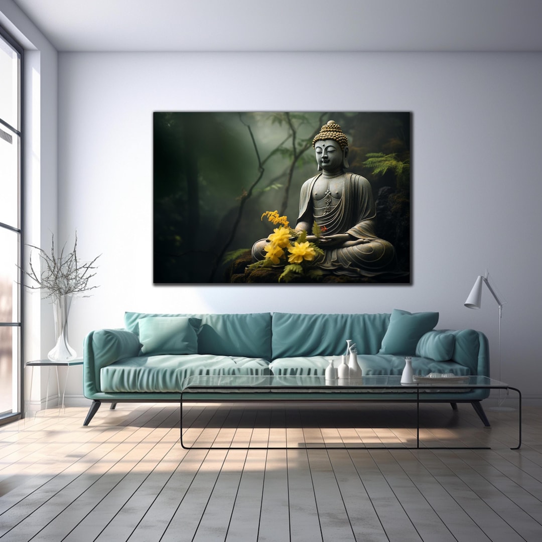 Buddha Tempered Glass Wall Art, Buddha Wall Decor, Lord Buddha Glass ...