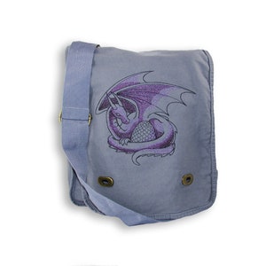 Canvas Field Bag mit besticktem Drachenei