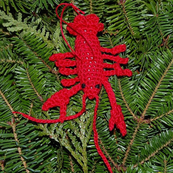 Crochet lobster ornament