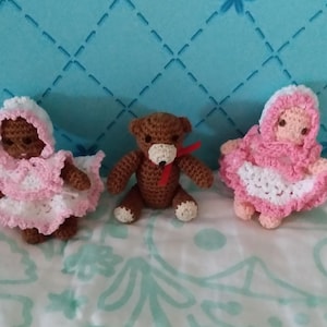 Doll house toys doll and teddy bear