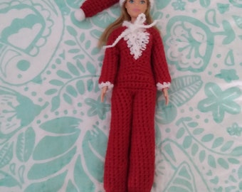 Crochet Barbie old fashioned pajamas and cap