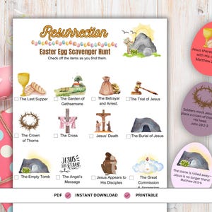 Die Ostergeschichte Schnitzeljagd | Christliche Ostereiersuche für Kinder | Christliche Bibelaktivität | Auferstandene Eier | Osterspiel