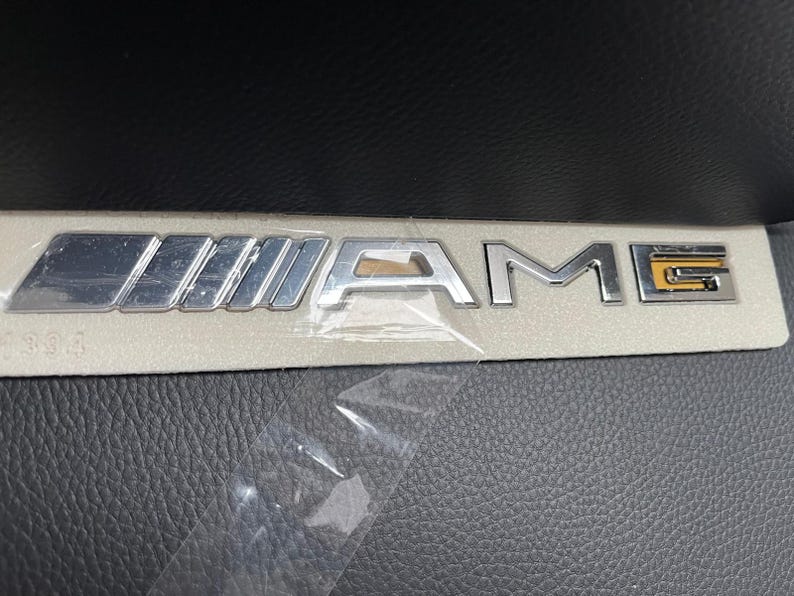Trunk Lid Lettering " AMG " Chrome - Emblem - Nameplate - Fits Mercedes C-Class W202 - NEW image 2