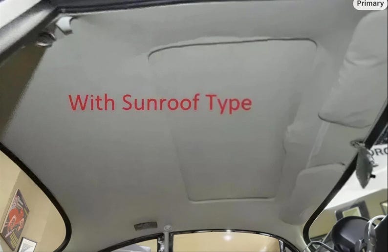 Headliner with Sunroof – Fits Porsche 911 & 912 Coupe (1965–1989) – Cream White – NEW image 1