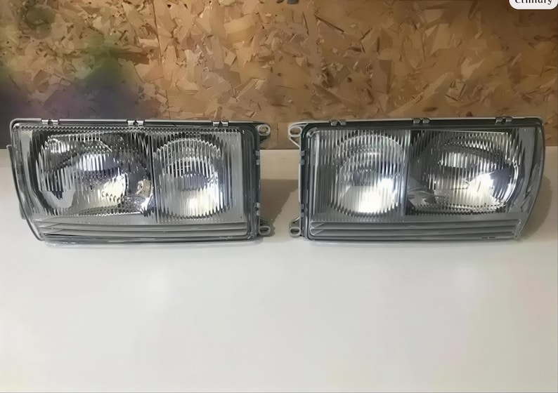 Headlights H4/H3 - Set = left + right - fits Mercedes W123 C123 S123 - European model - NEW image 1