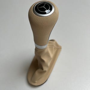 Automatic gearshift shift bag - imitation leather - cream silver - Fits Mercedes W211 - NEW